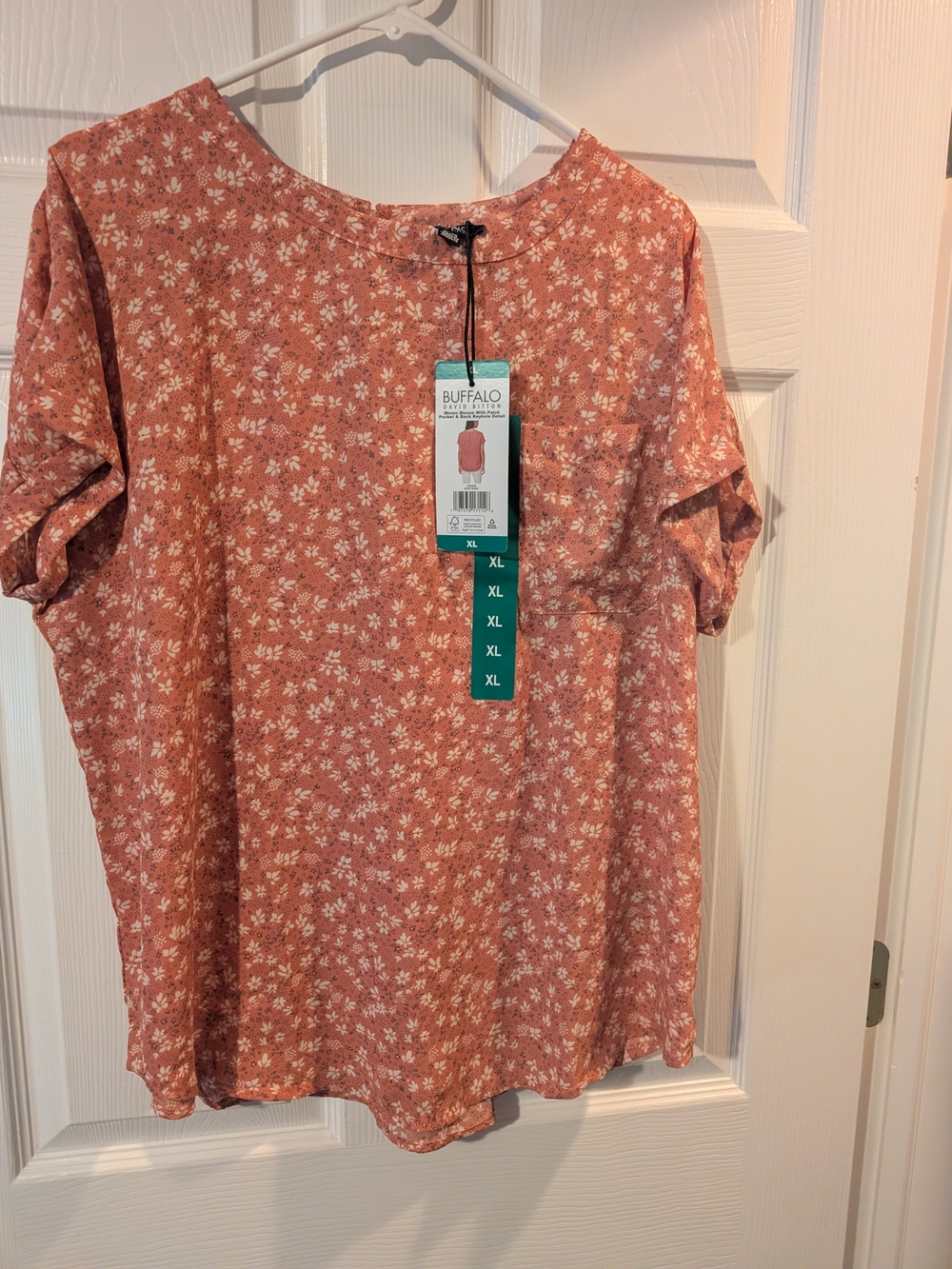 Buffalo David Bitton Dusty Rose Floral Short Sleeve Blouse